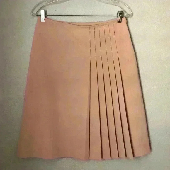 Vtg Apostrophe Beige Creme Pleated skirt Women size 4 - Picture 2 of 8
